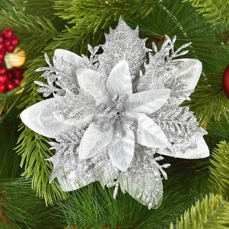 Artificial Glitter Christmas Flowers