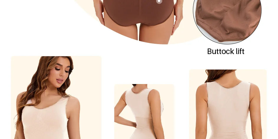 Molasus Bodysuit Women Slimming Shapewear Corset Reducing Body Shaper Modeling Underwear Tummy Control Panties Briefs Large Size