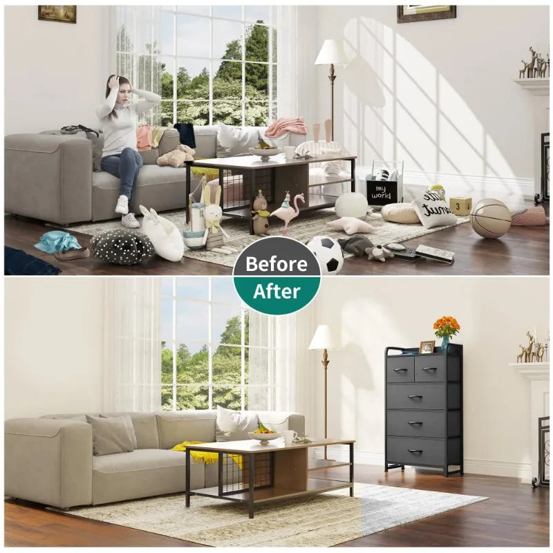 5 Drawer Small Bedroom Dresser