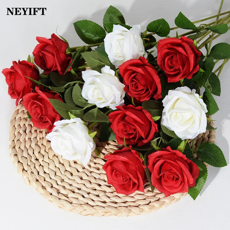 Artificial Red Rose Flower Branches