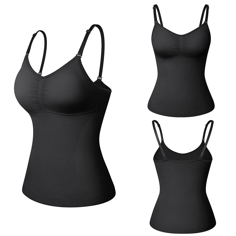 Body Shaper Soft New Slimming Tank Removable Pad Cami Tank Top Comfortable Plus Size Women Shapewear Padded Vest Dropship