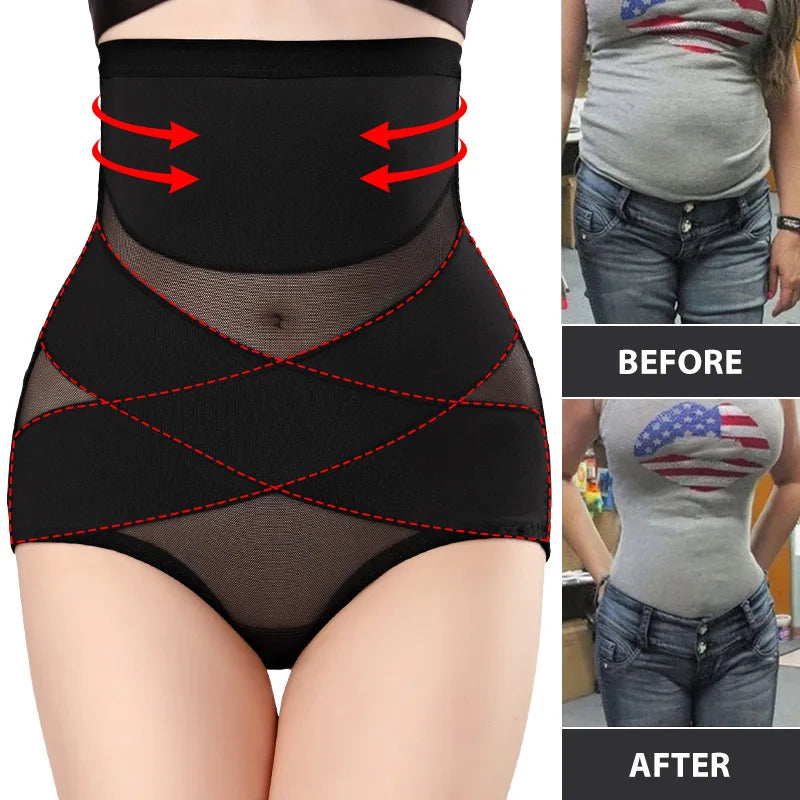 Women Cross Butt Lifter Body Shaper Briefs High Waist Trainer Panties Female Slimming Underwear Tummy Control Shapewear Panty