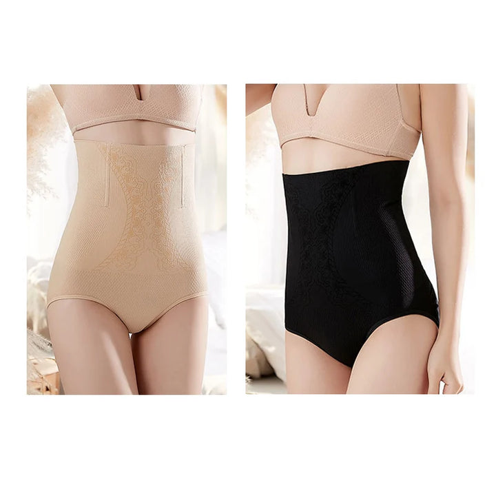 2pcs Women No Trace High Waist Shaping Brief Breathable Body Shaper Slimming Underwear Butt Lifter Control Pantie Shapewear Pant