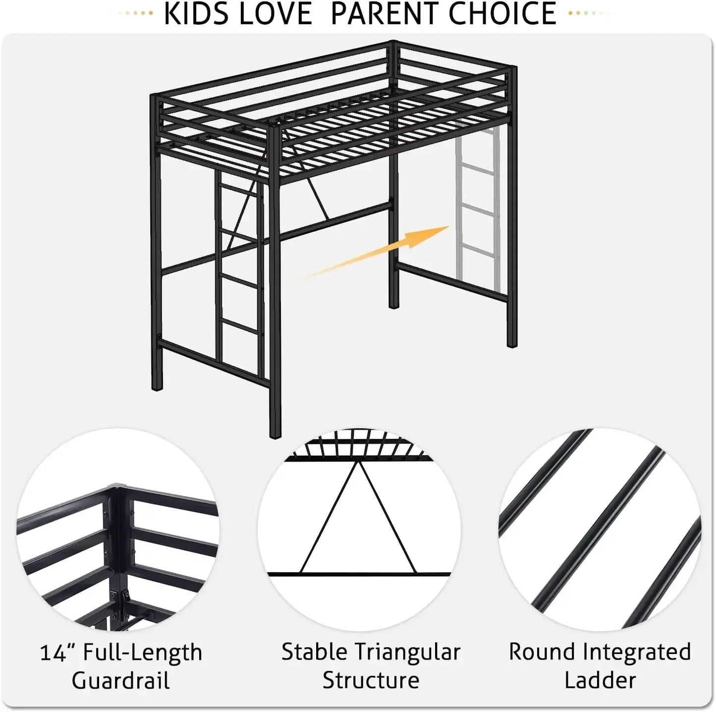 Twin Loft Bed with Desk