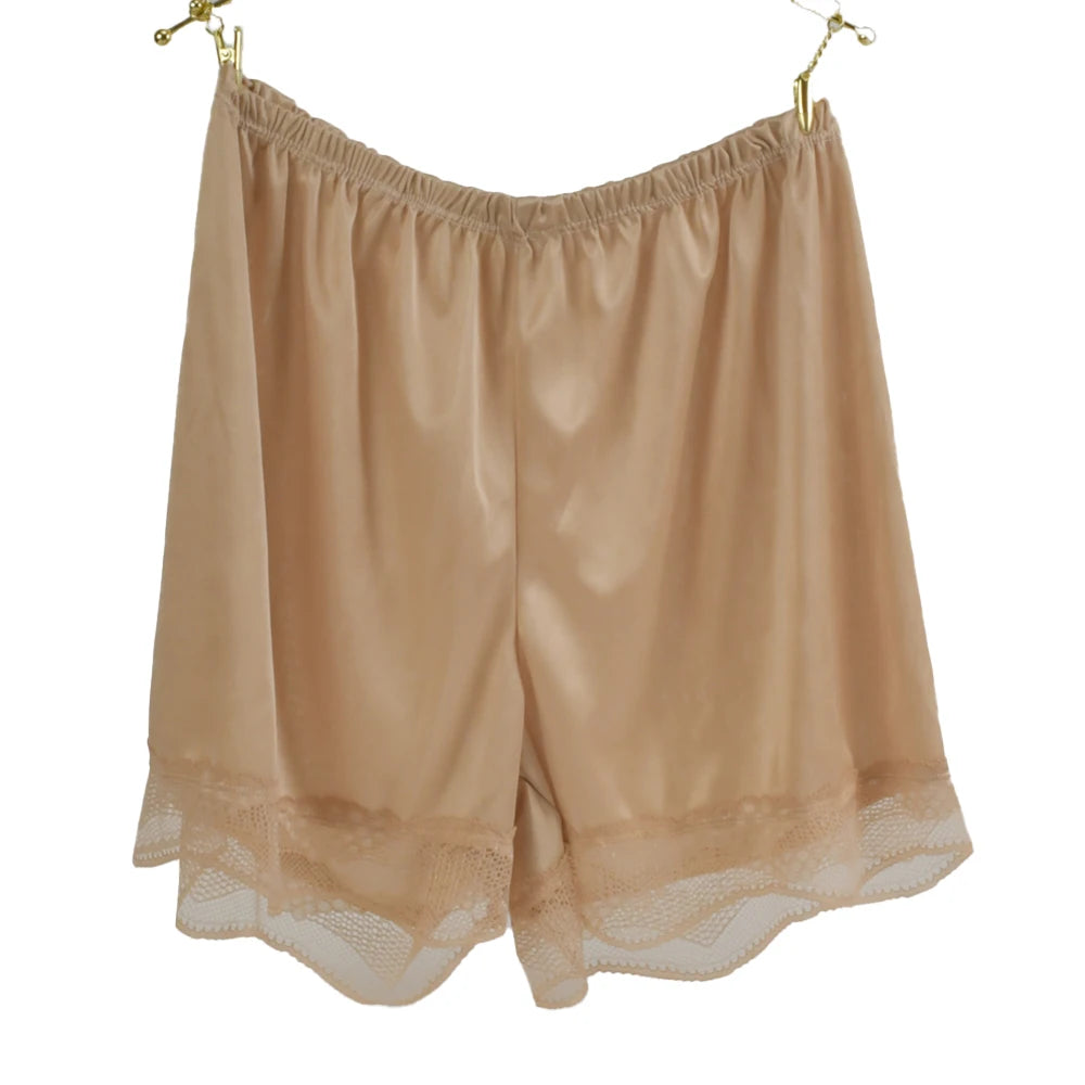 1PC Womens Silk Sleep Shorts Silky Smooth Pajama Breathable Safety Pants Summer Female Nightwear Comfortable Lace Home Underwear