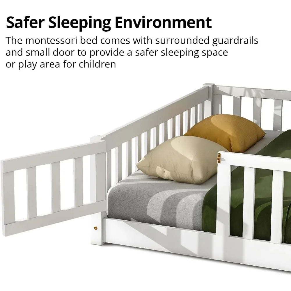 Twin Montessori Floor Bed Wood