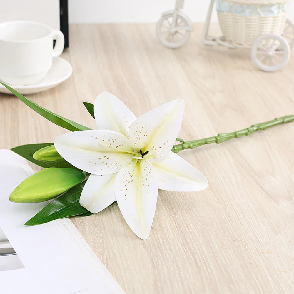 Realistic 3D Printed Lily Branch Flowers