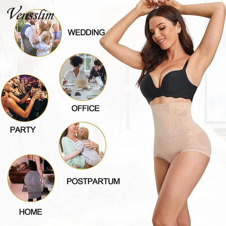 Women Butt Lifter Shapewear High Waist Double Tummy Control Panties Waist Trainer Body Shaper Slimming Seamless Underwear Briefs