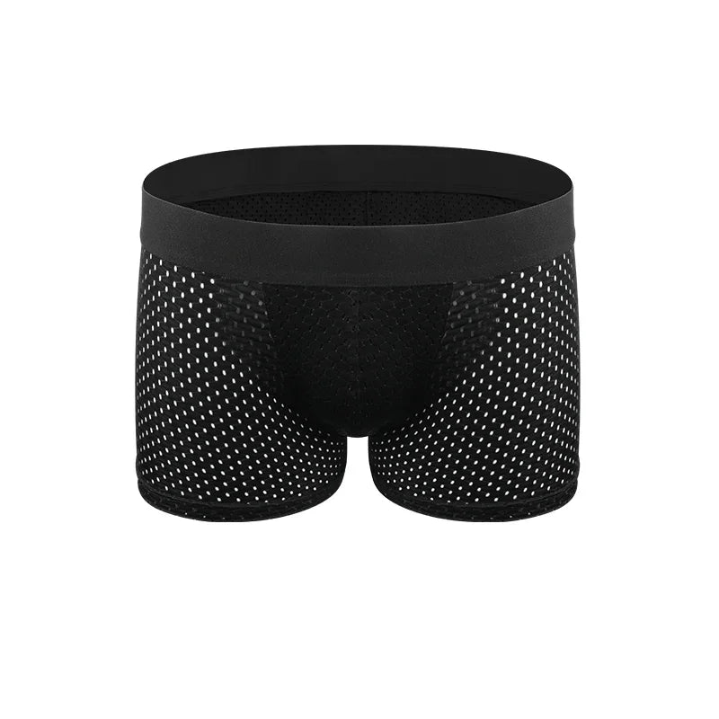 Men's Sexy Boxer Fake Butt Hip Lifter Enhancer Short Removable Padded Underwear Soft Shapewear High Stretch Underpant Mesh Brief