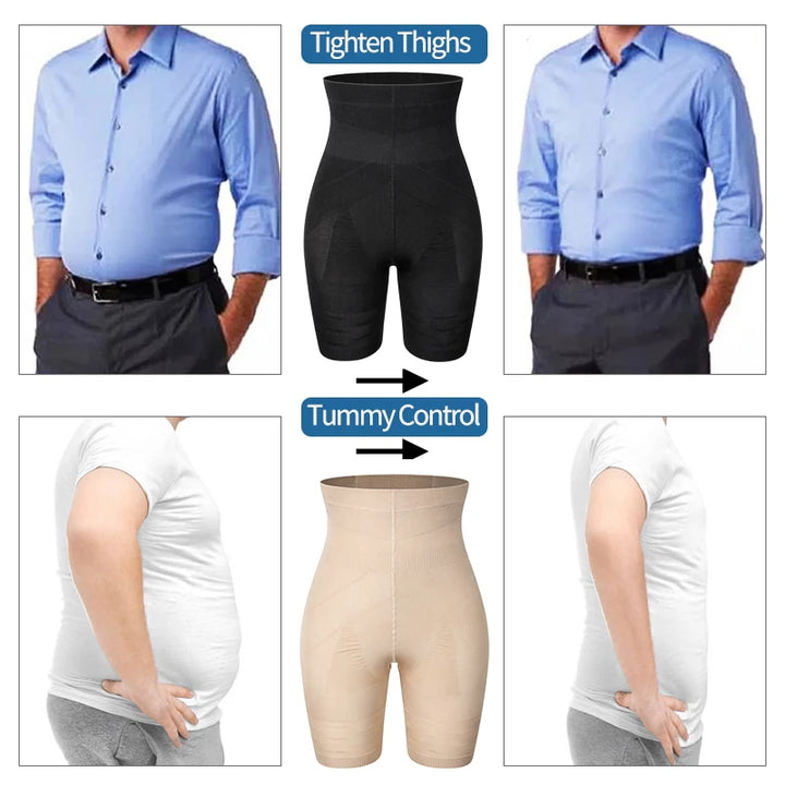 Men Tummy Control Shorts High Waist Slimming Shapewear Abdomen Belly Flat Body Shaper Leg Underwear Compression Briefs Boxer 3XL