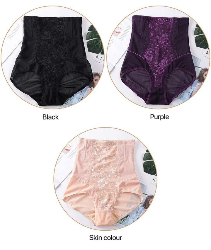 1pcs Women Belly Shaping Briefs Lace High Waist Abdomen Lifting Hip Pants Thin Slimming Panties Postpartum Shaper Underwear