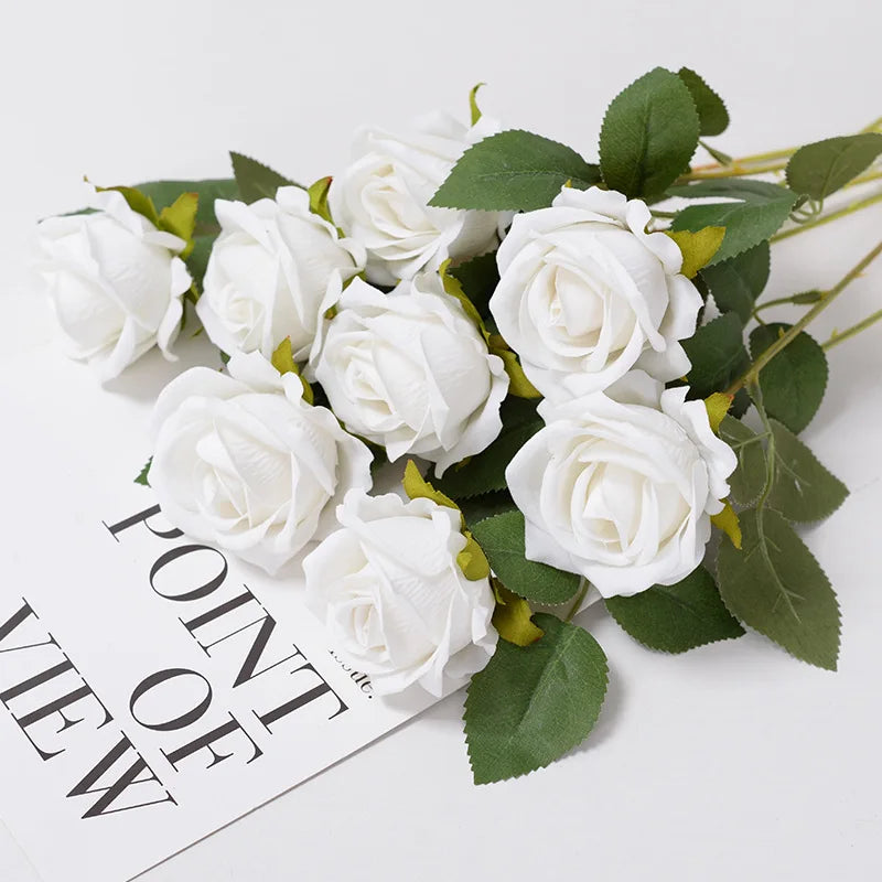 Artificial Red Rose Flower Branches