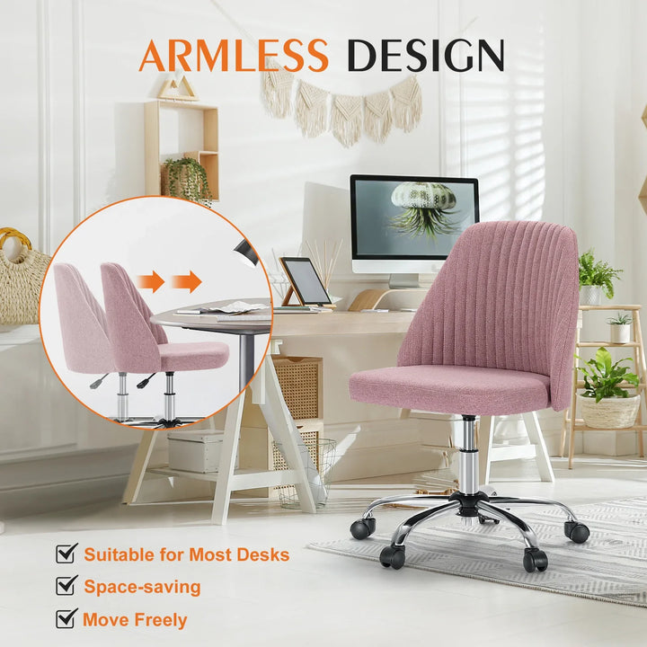 JHK Armless Vanity Swivel Chair