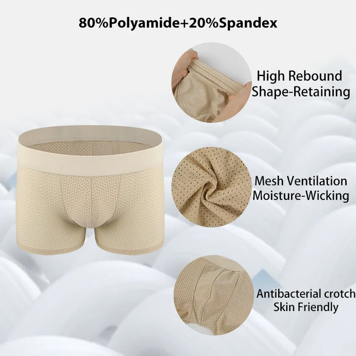 Men's Sexy Boxer Fake Butt Hip Lifter Enhancer Short Removable Padded Underwear Soft Shapewear High Stretch Underpant Mesh Brief