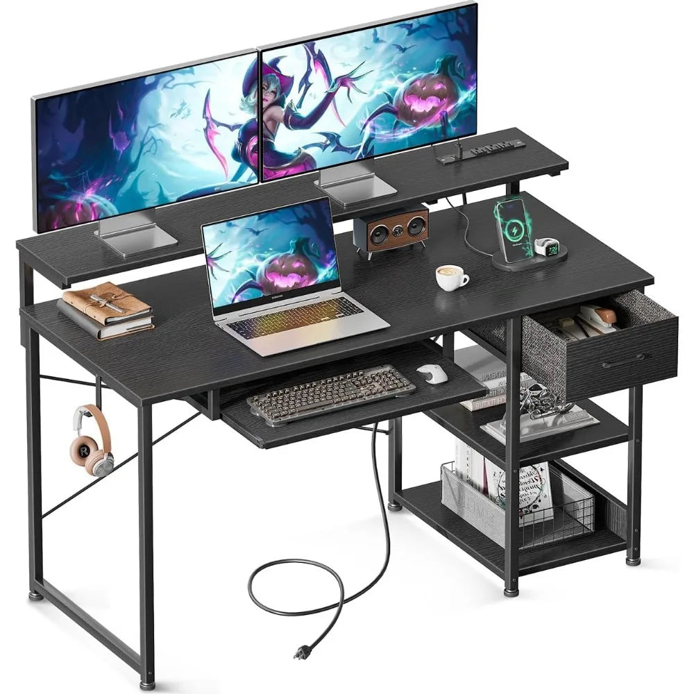 Office Computer Desk with Keyboard Tray