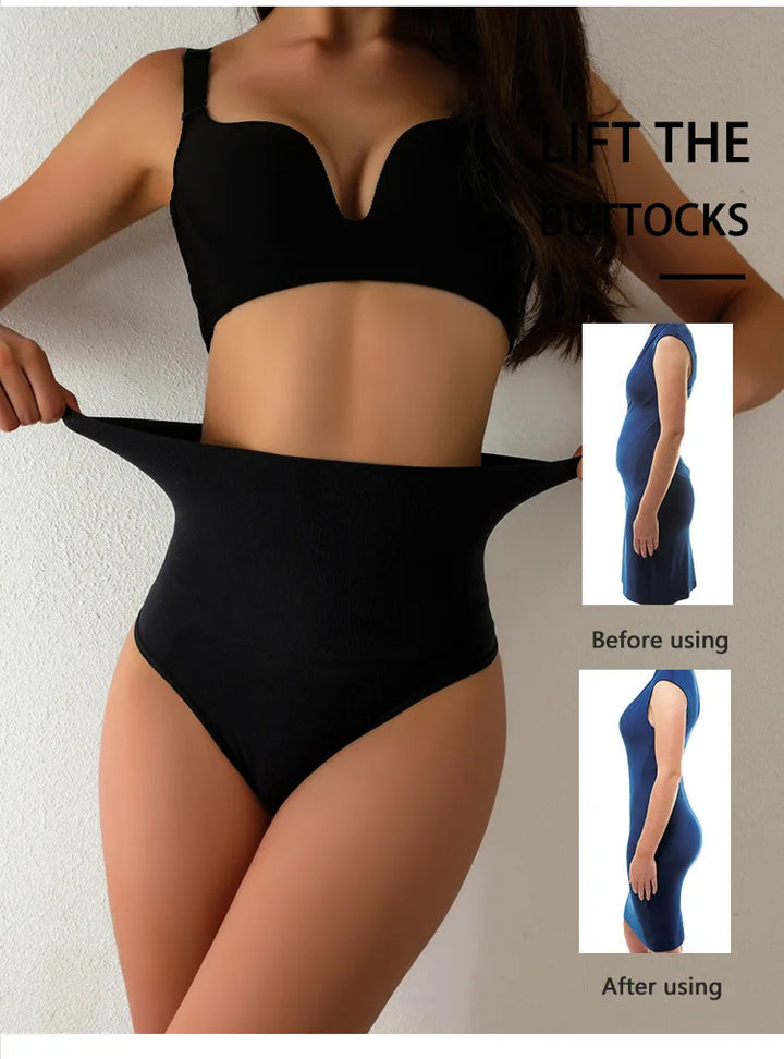 High Waist Tummy Control Panties Women Thong Panty Shaper Slimming Underwear Butt Lifter Belly Shaping Cincher Brief Body Shaper