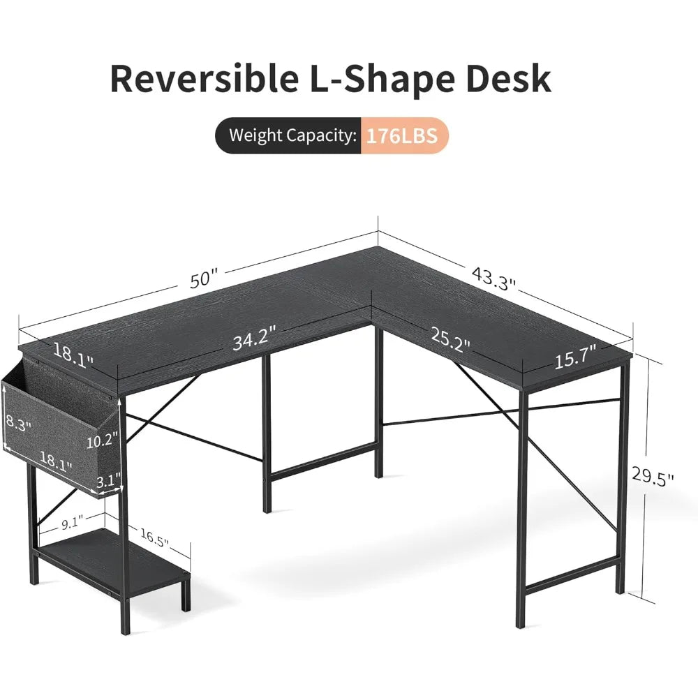 infiniPower 50" L-Shaped Gaming Desk