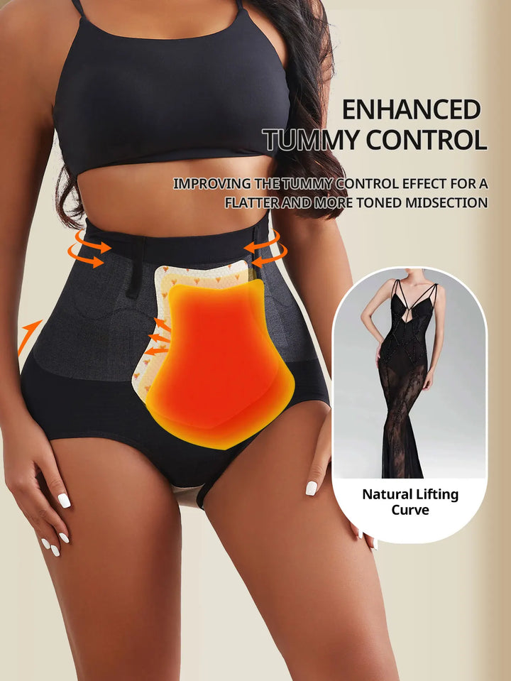 Flarixa Seamless Tummy Control Panties Women High Waist Briefs Thermal Fat Burning Underwear Slimming Belly Shaper Hip Lift Pant