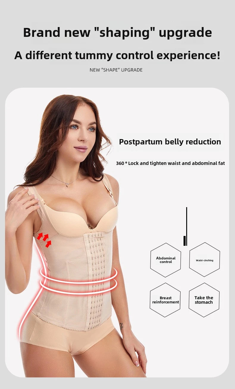 Plus Size Slimming Shirt Thin Seamless Body Shaper Women's Tummy Control High Waist Tank Top Invisible Shapewear