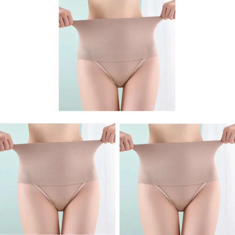 3pcs Women High Waist Shaping Brief Body Shaper Slimming Underwear Butt Lifter Control Pantie Plus Size Sexy Shapewear Panty