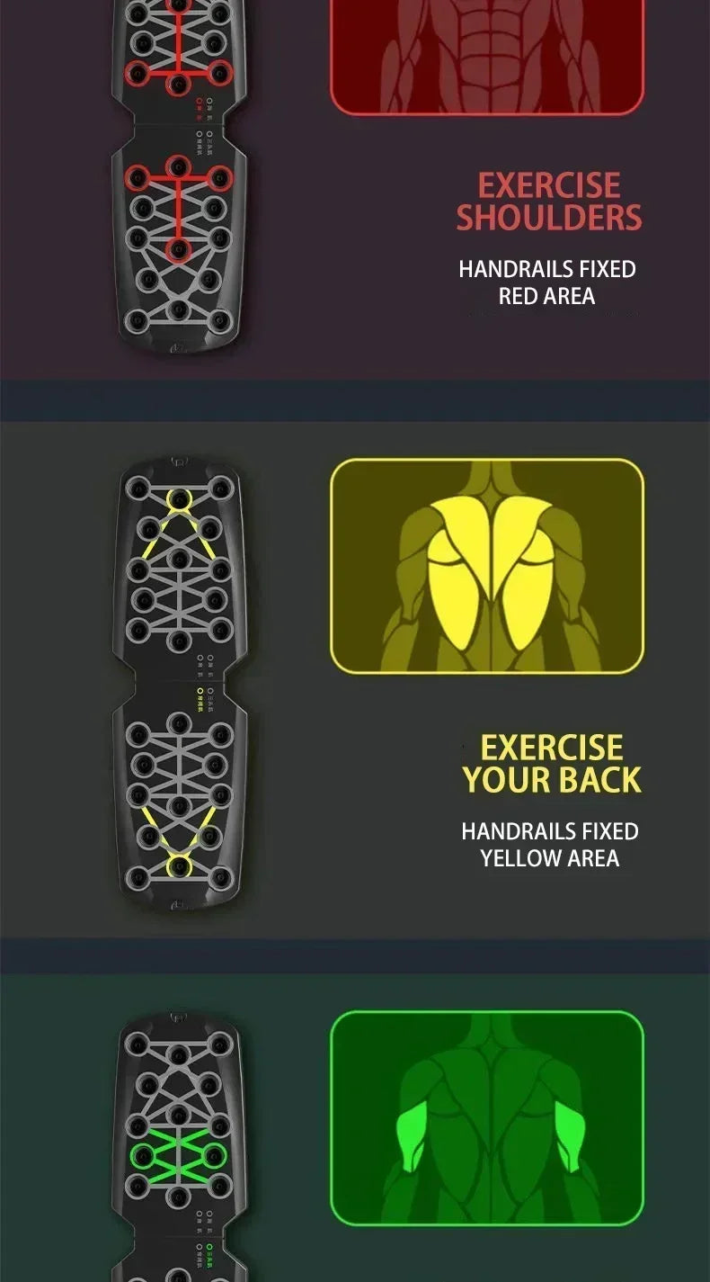 Gift Portable Multifunctional Push-up Board Set with Handles Foldable Fitness Equipment for Chest Abdomen Arms and Back Training