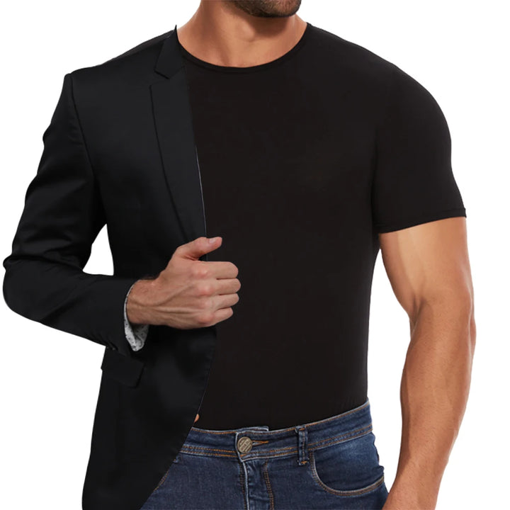 Mens Short Sleeve Full Body Shaper Bodysuit Tummy Control Romper Pajamas Waist Trainer Slimming Shapewear Underwear Undershirts