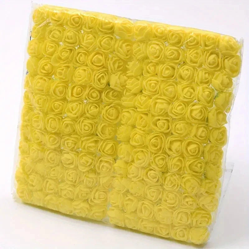 144pcs Mini Red Foam Rose Heads