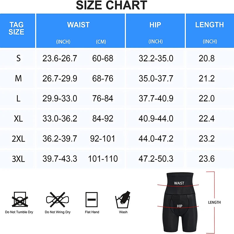 Men High Waisted Tummy Control Shorts Shapewear Slimming Training Body Shaper Girdle Compression Padded Underwear Boxer Briefs