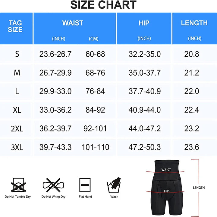 Men High Waisted Tummy Control Shorts Shapewear Slimming Training Body Shaper Girdle Compression Padded Underwear Boxer Briefs