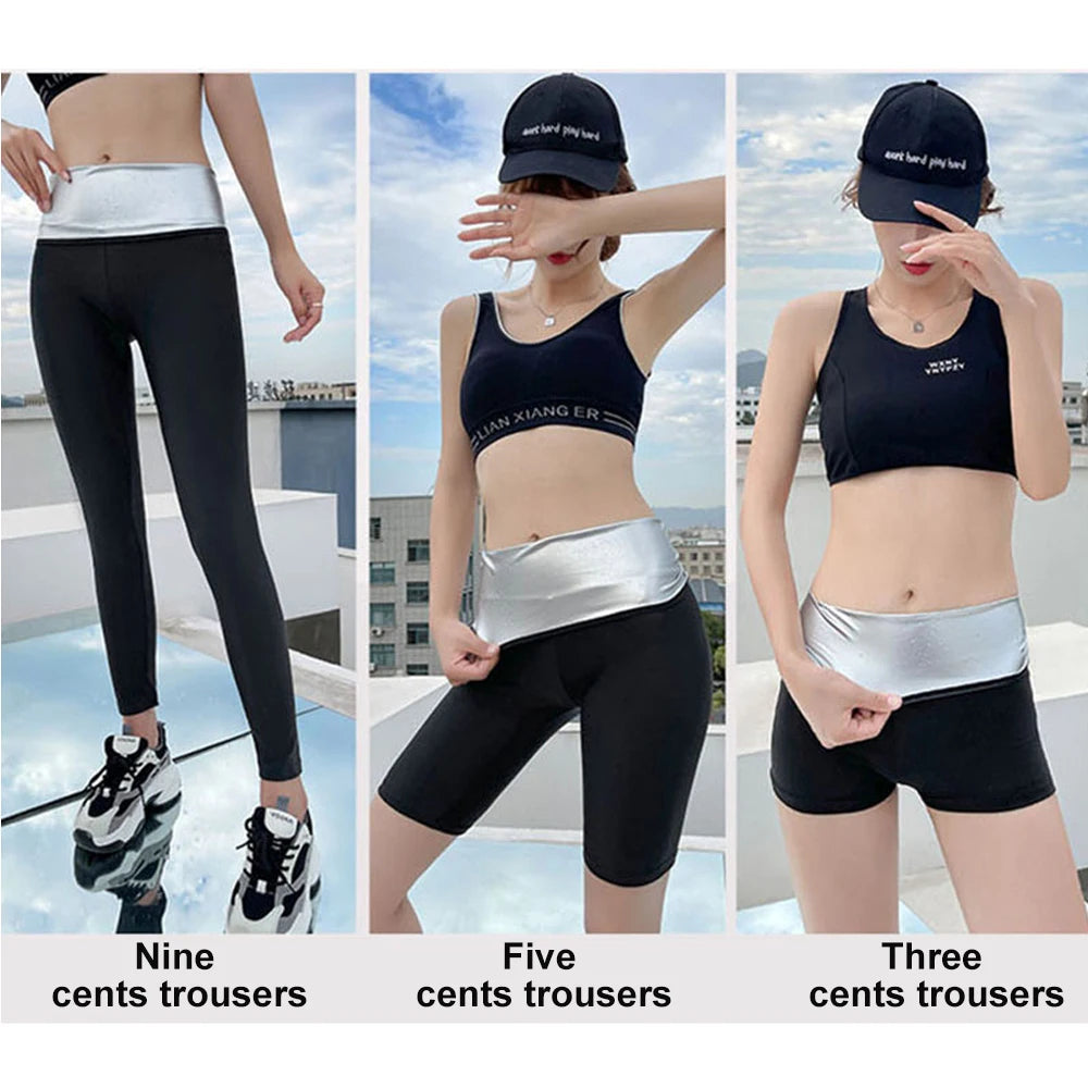 Sauna Sweat Suit Weight Loss Shapewear Shorts Pockets Waist Trainer Body Shaper Sweatsuit Exercise Fitness Gym for Women Girls