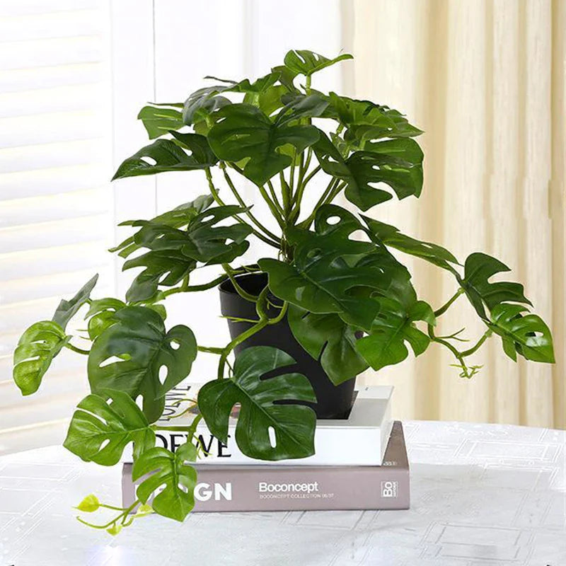 Artificial Turtle Palm Leaf for Décor
