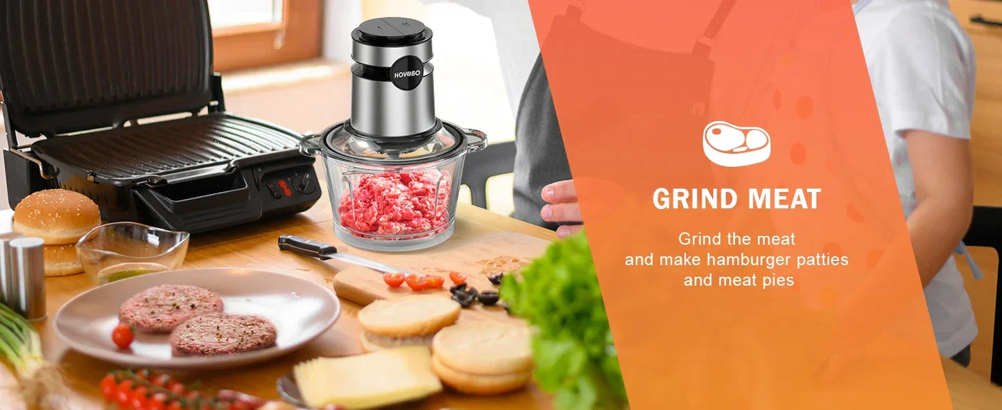 2 Speeds 500W Electric Food Processor 2L Meat Grinder Mincer kitchen Blender Food Processor Slicer Vegetable Food Chopper Meat
