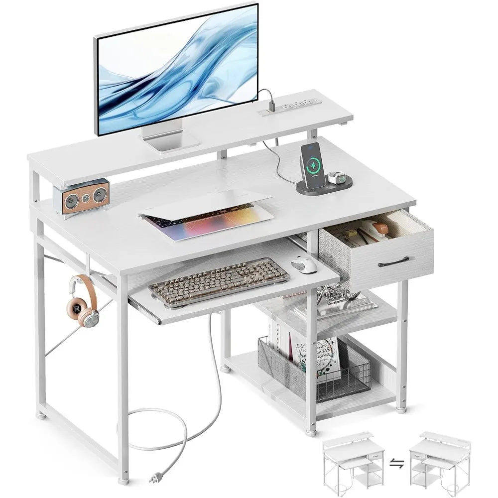 Office Computer Desk with Keyboard Tray