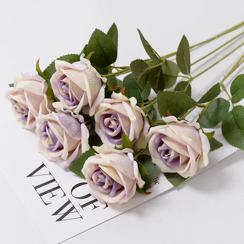 Artificial Red Rose Flower Branches