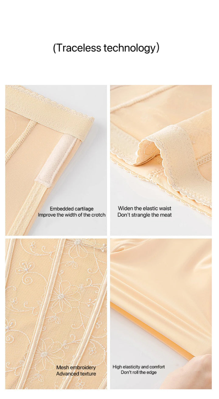 1pcs Seamless Belly Shaping Briefs Embroidery Lifting Hip Pants Slimming Panties Women Potent Shaper Underwear Safety Panty