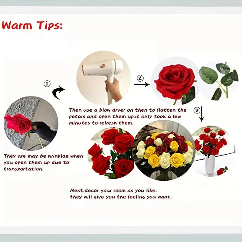 Artificial Flannel Rose Bouquet