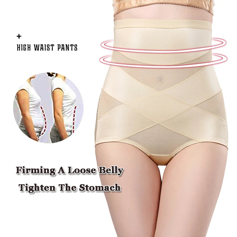 Women Cross Butt Lifter Body Shaper Briefs High Waist Trainer Panties Female Slimming Underwear Tummy Control Shapewear Panty