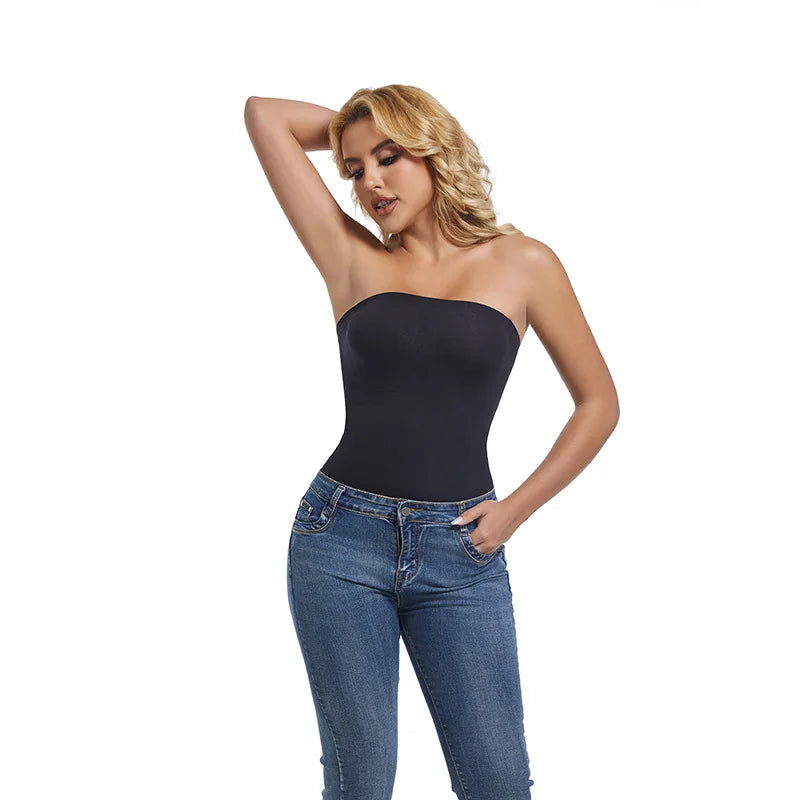 Strapless Bodysuit Women Thongs Shapewear Bustier Tube Tops Tummy Control Body Shaper Waist Trainer Butter Lift Skinny Underwear