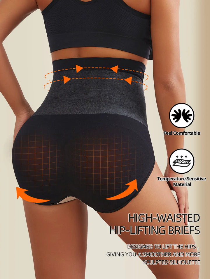 Flarixa Seamless Tummy Control Panties Women High Waist Briefs Thermal Fat Burning Underwear Slimming Belly Shaper Hip Lift Pant