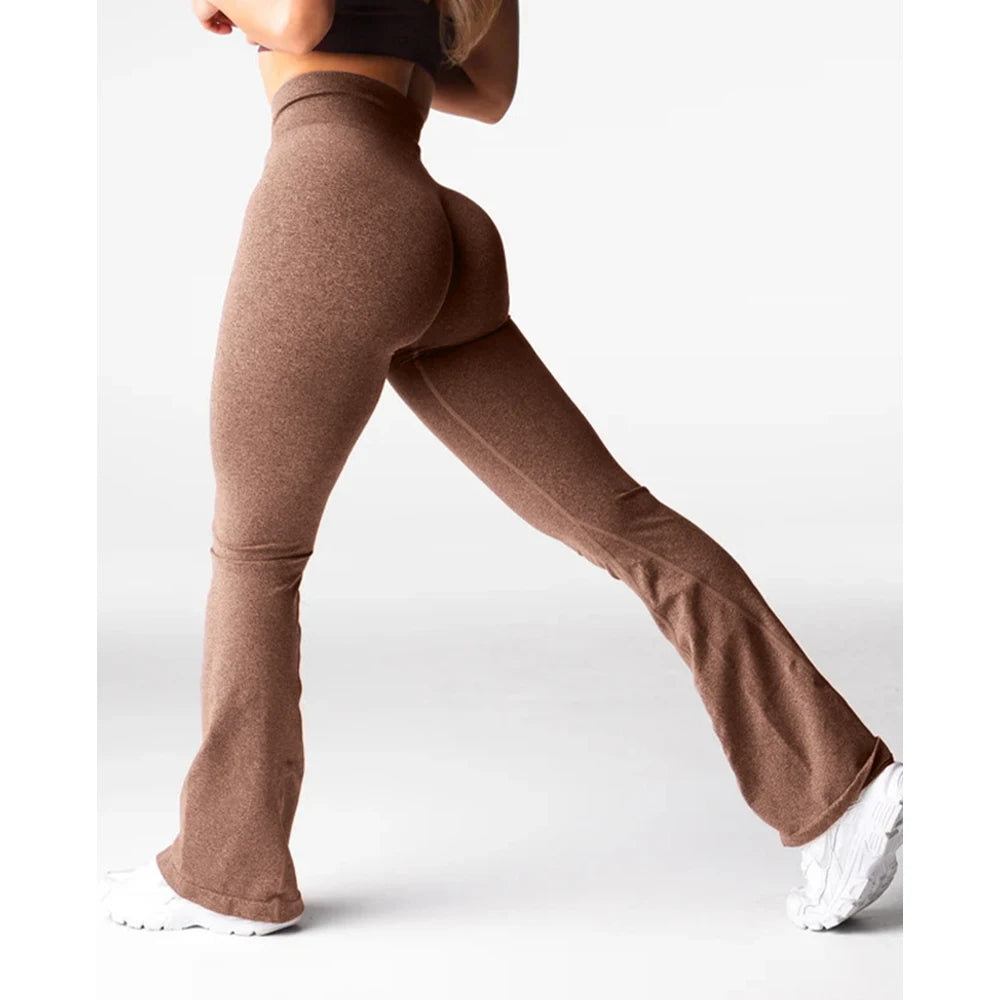 New Black Effortless Flare Leggings Women Soft Workout Tights Fitness Outfits Yoga Pants Gym Wear Spandex Leggings