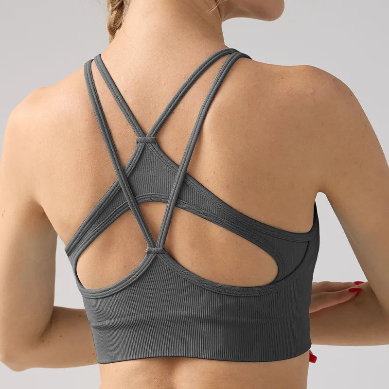 Fitness Sports Underwear Cross Back Non-slip Straps Anti-sagging Three-dimensional Breast Pads Body Shaping Yoga Exercise