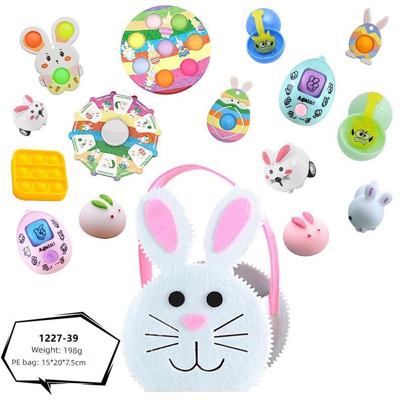 Children's Day Easter Egg Kids Building Blocks Blind Box Cartoon Rabbit Decompression Color Film Puzzle Egg Engineering Car Toys