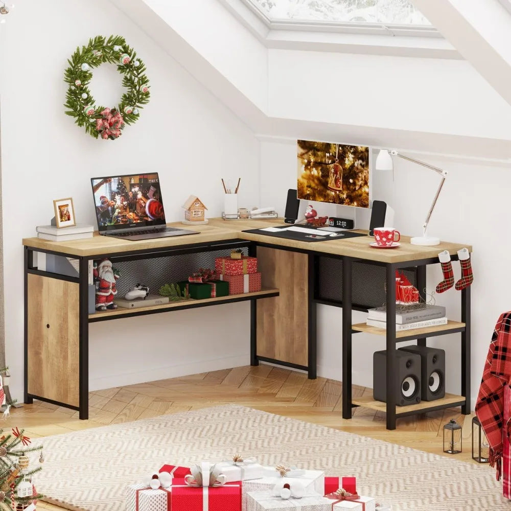 Industrial Office Desk with Storage