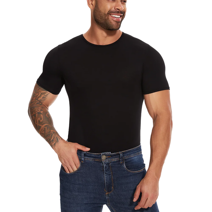Mens Short Sleeve Full Body Shaper Bodysuit Tummy Control Romper Pajamas Waist Trainer Slimming Shapewear Underwear Undershirts