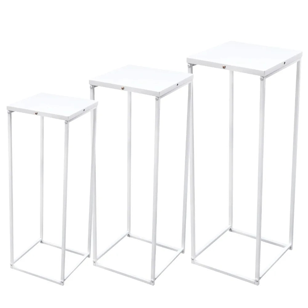 3Pcs Metal Geometric Flower Pot Rack Holder Plant Display Stand Home Decor Column Flower Stand For Wedding Party Centerpiece