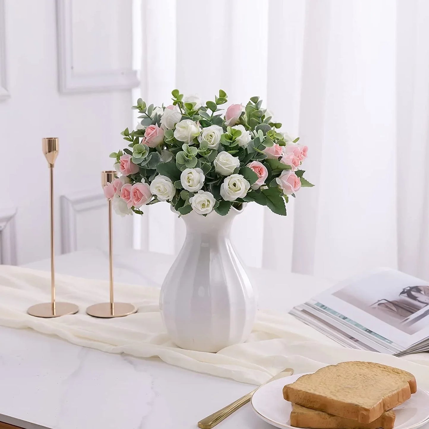 Artificial Silk Rose & Peony Bouquet