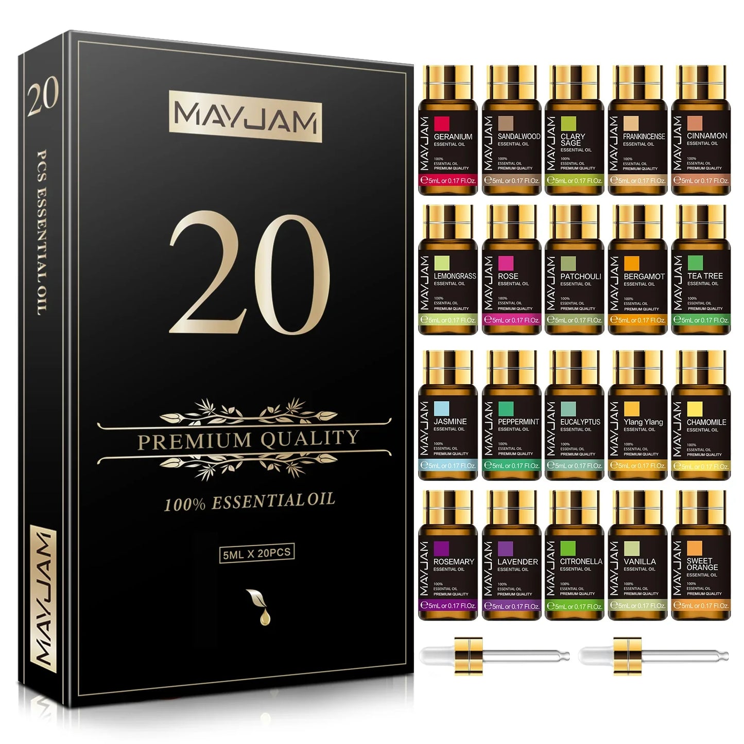 MAYJAM 20pcs Pure Essential Oils Gift Set โ Unisex