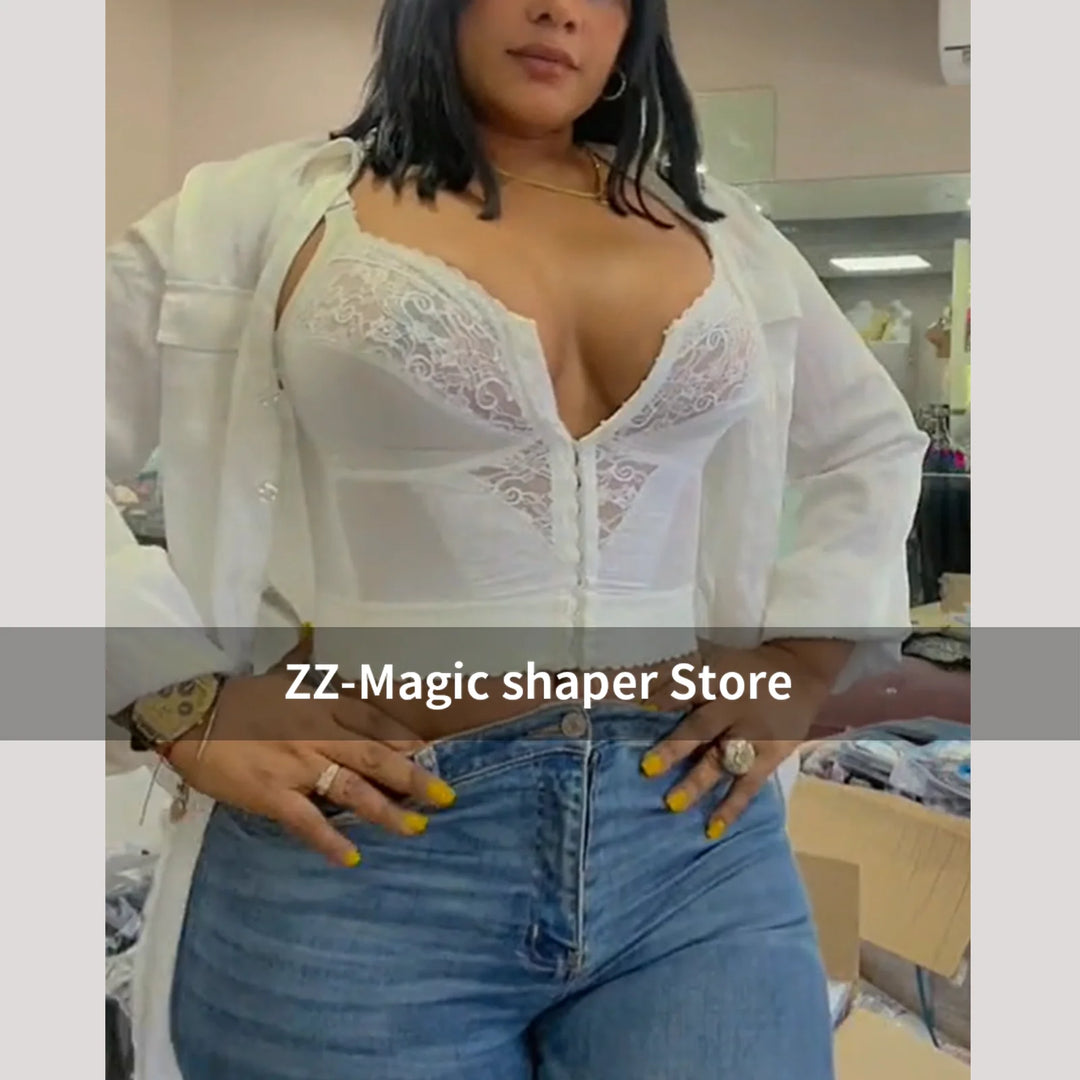 Longline Wireless Expandable Cup Bra Tummy Control Underwear Corset Waist Trainer Sexy Body Shape Push Up Breathable Lingerie