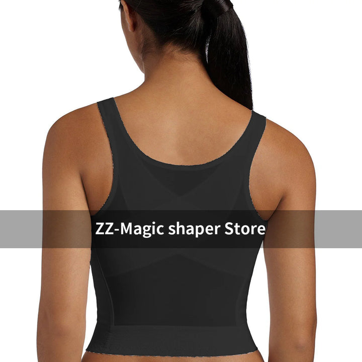 Longline Wireless Expandable Cup Bra Tummy Control Underwear Corset Waist Trainer Sexy Body Shape Push Up Breathable Lingerie