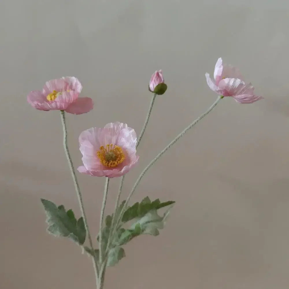 Artificial Silk Poppy Flowers Bouquet